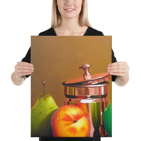 Bronze Teapot and Sugar Bowl Canvas Print - Left Side
