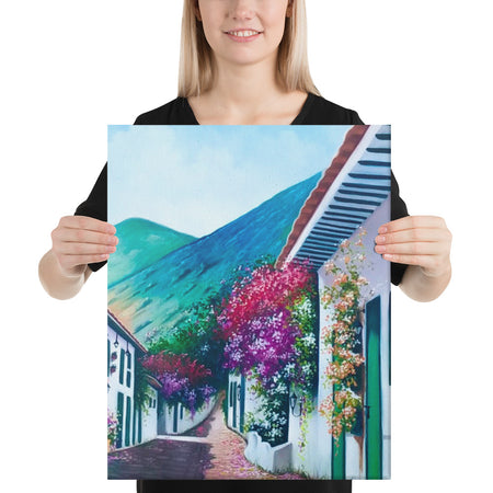 Cobblestone Street Canvas Print - Middle