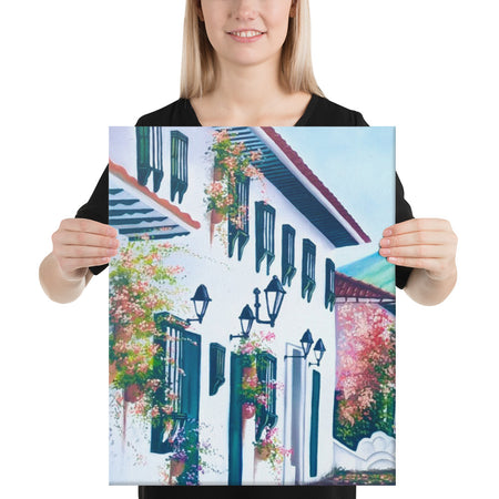 Cobblestone Street Canvas Print - Left Side