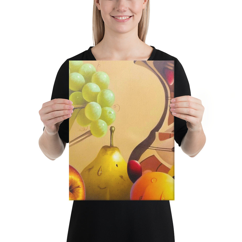 Bronze Jug and Fruit Bowl Canvas Print - Middle