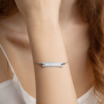 GOD IS GOOD Engraved Silver Bar Chain Bracelet