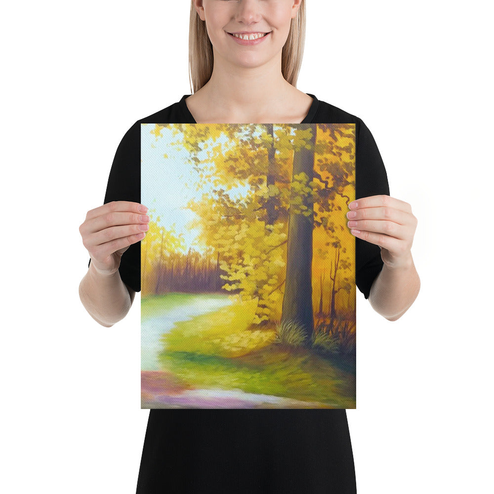 Autumnal Road Canvas Print - Middle
