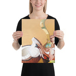 Bronze Teapot and Candle Canvas Print - Left Side
