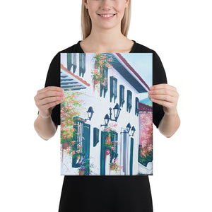 Cobblestone Street Canvas Print - Left Side