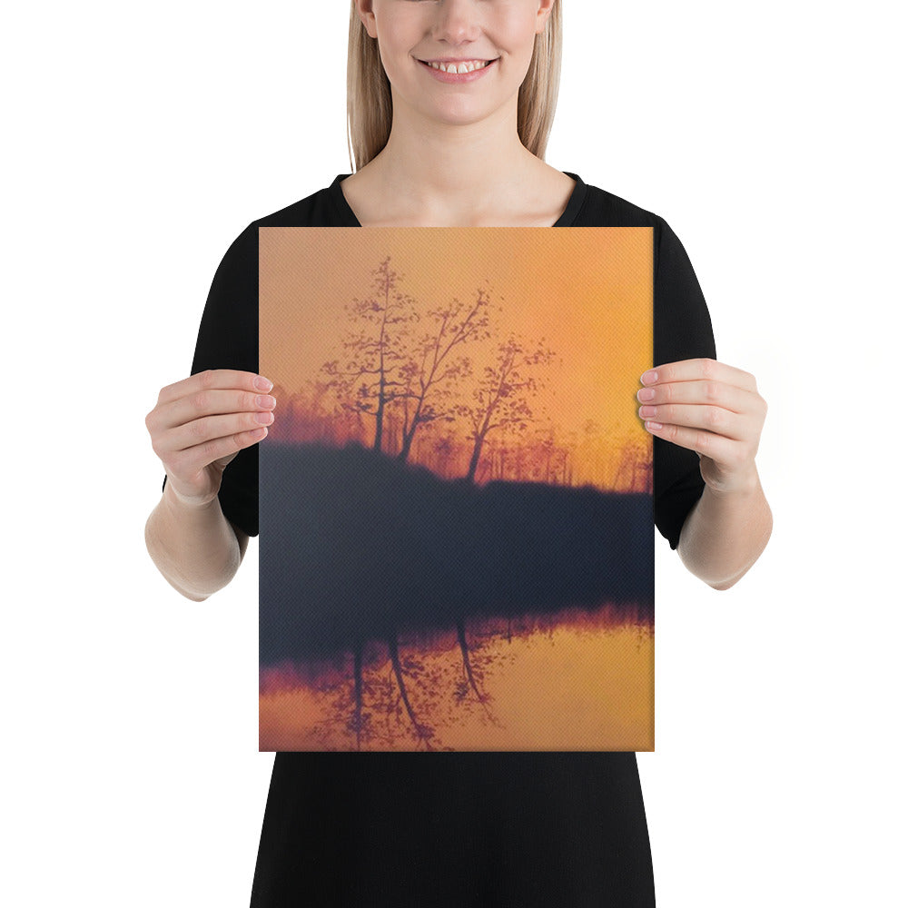 Ducks at Sunset Canvas Print - Left Side