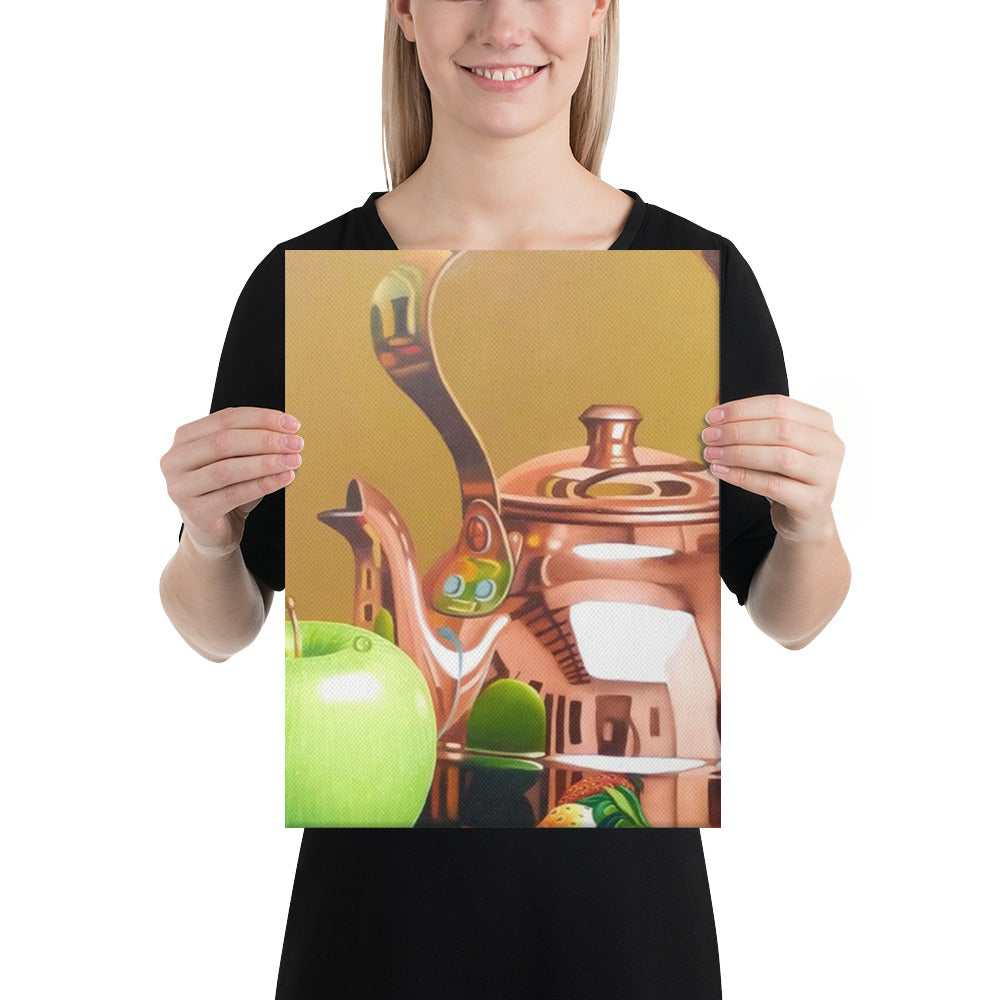Bronze Teapot and Sugar Bowl Canvas Print - Middle