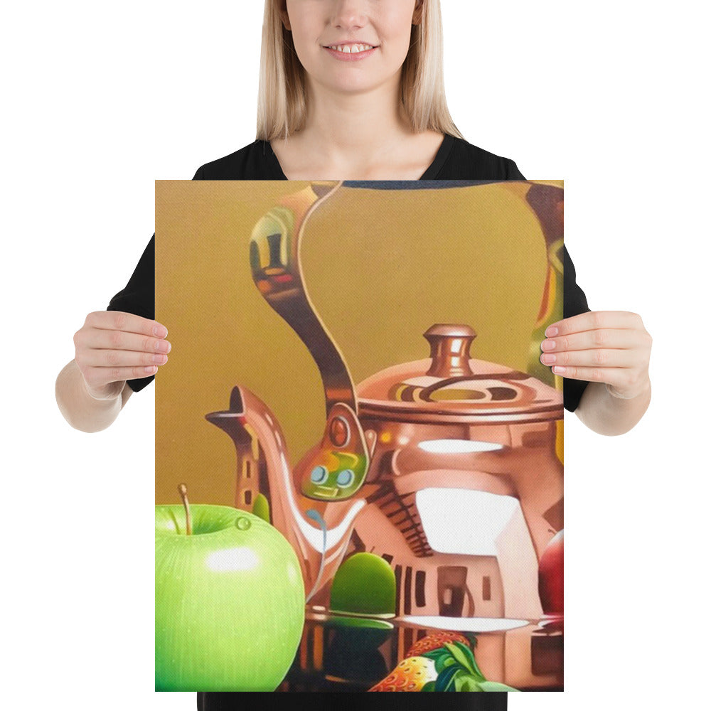 Bronze Teapot and Sugar Bowl Canvas Print - Middle