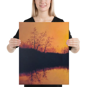 Ducks at Sunset Canvas Print - Left Side