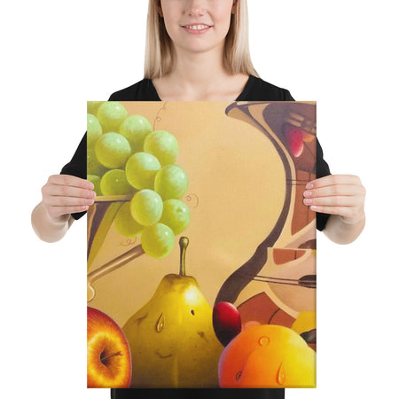 Bronze Jug and Fruit Bowl Canvas Print - Middle