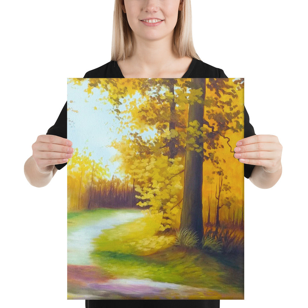 Autumnal Road Canvas Print - Middle